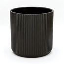 Amazon Basics Fluted Ceramic Round Planter, 10-Inch, Black by GreenHaven Gardens