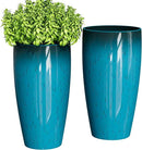 QCQHDU 24 inch Tall Planter for Indoor & Outdoor Plants, 2 Pack Sturdy Plant Flower Pots Modern Decor for Front Porch Patio Deck Living Room by GreenHaven Gardens