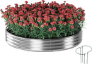 Galvanized Metal Planter Raised Garden Bed Kit for Gardening Outdoor，Height 12 Inch, 3x3x1ft Round Galvanized Steel Fire Pit，Steel Fire Pit Silver for Backyard, Camping, Bonfire by GreenHaven Gardens