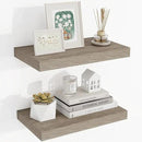 16 Inch Floating Shelves, 3D Textured Wood Grain, 16"x9.25"x1.5" Inch Deep Floating Shelves for Wall, Wooden Shelves for Bathroom, Bedroom, Living Room, Vintage Gray Oak by CozyNest Decor