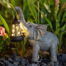 Solar Garden Statue Lights Elephants Figurine with Solar Lantern, Outdoor Yard Decorations for Patio Porch Home, Christmas Elephant Gifts for Women - Unique Housewarming Gifts by CozyNest Decor