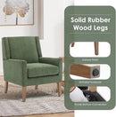 COLAMY Modern Wingback Living Room Chair Set of 2, Upholstered Fabric Accent Armchair, Single Sofa Chair with Lounge Seat and Wood Legs for Bedroom/Office/Reading Spaces, Green by CozyNest Decor
