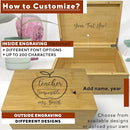 Teacher Retirement Gifts For Women - Personalized Memory Box, Teacher Appreciation Gifts for Coworker, Farewell Gift for Teachers, Keepsake Chest Bamboo Wood, Custom Engraved Design, 11 x 8 x 4,75 in by TinyTreasures Baby Boutique