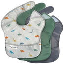 Tiny Twinkle Mess Proof Baby Bibs for Eating - Waterproof, Wipeable Bibs - Toddler Bib- Travel Friendly - PFAS, PVC, BPA, Phthalate Free - Baby Food Bib (3 Pack,Dinosaur) by TinyTreasures Baby Boutique