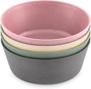 WeeSprout Bamboo Kids Bowls, Set of Four 10 oz Kid-Sized Dinnerware, Cereal, Leftovers & Snack Bowl, Dishwasher Safe (Pink, Green, Gray, & Beige) by TinyTreasures Baby Boutique