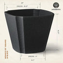 ARBORA 20" Monaco Square Polyresin Indoor and Outdoor Planter with Classic Black Finish - Durable, Weatherproof, Lightweight, Large Plant Pot for Patio, Garden, Deck, Entryway by GreenHaven Gardens