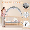 Crib Tent to Keep Baby from Climbing Out - Crib Net to Keep Baby in - Pop Up Breathable Cribs Cover - Canopy with Upgrade Strong Mesh and Durable Zipper (Grey, Lager) by TinyTreasures Baby Boutique
