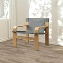 Mid-Century Accent Chair with Wide Armrest & Solid Wood Frame, Detachable and Washable Armchair, Modern Living Room Reading Chairs for Bedroom Sunroom Bedroom Balcony,Light Grey by CozyNest Decor