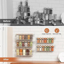 5 Pack Spice Rack Seasoning Organizer Wall Mount, Screw or Adhesive Hanging Shelf Basket Spice Organizer Shelf for Kitchen, White by CozyNest Decor