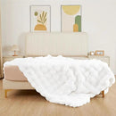 White Faux Rabbit Fuzzy Fur Queen Throw Fluffy Blanket 90x90 Soft Furry Blanket Queen Size for Bed Couch Cozy Bedroom Decor 1000 GSM by CozyNest Decor
