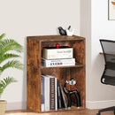LEYAOYAO 2 Cube Bookshelf,Brown Record Player Stand Holds up to 100 Albums, Mini Wood Book Shelf Storage Organizer,Turntable Stand with Vinyl Storage Cabinet, Narrow Open Bookcase for Small Spaces by CozyNest Decor
