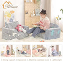Welnow 2-in-1 Kids Sofa Chair, Convertible Toddler Chair Flip Out Children Sofa Chair Folding Kids Play Sofa with Side Pockets & Removable Cover Armrest Chair for Girl or Boy by CozyNest Decor