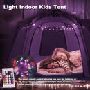 Portable Hexagon Kids Play Tent with LED Strip Lights Indoor Children Play House Easy Set-up Space Dream Tent for Night 4-5 Person & Birthday Gifts by TinyTreasures Baby Boutique