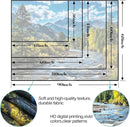 AMM Nature Forest Mountain Tapestry Green Pine Tree Tapestry for Bedroom Aesthetic White Clouds Flowing River Landscape Classroom Tapestries Wall Hanging for Living Room Dorm Office by CozyNest Decor