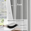 MIULEE 100% Blackout Curtains 120 Inch Long 2 Panels for Bedroom, Thick Luxury Faux Linen Black Out Curtain Room Darkening Back Tab Pleat Window Textured Drapes with Hooks for Living Room, Gery by CozyNest Decor