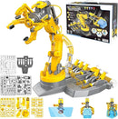 SMIESSKIDDO 3 in 1 Hydraulic Robot Arm - 220 Pcs STEM Building Toys with 4-Jaw Grab, Suction & Tongs for Kids 8-12 | No Batteries Needed Engineering Gift for Boys & Girls Ages 9 10 11 by TinyTreasures Baby Boutique