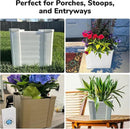 Raised Garden Bed - 1x1 ft Planter Box - White HDPE - No Tools Needed - DIY Kit for Urban Gardening, Flowers, Herbs & Vegetables - Made in The USA - 2 Pack by GreenHaven Gardens