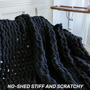 Chunky Knit Blanket - Luxury Soft Cozy 40 * 50 Throw Blanket,100% Woven Blanket Rope Knot Throw Blanket for Couch, Sofa, Home Decor, Gift - Machine Washable（Black） by CozyNest Decor