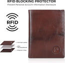 Polare Luxury RFID Blocking Leather Passport Holder Travel Wallet For Men and Women (Coffee with AirTag Slot) by TinyTreasures Baby Boutique