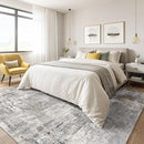 10x12 Area Rug Living Room: Washable Large Abstract Modern Soft Rugs Stain Resistant Indoor Floor Non Slip Accent Carpet for Bedroom Nursery Playroom Office Dining Room Dorm Home House- Gray Rust by TinyTreasures Baby Boutique