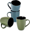 Ceramic Mugs 12oz,Large Ceramic Coffee Cups for Men, Women, Dad, Mom, Modern Coffee Mugs With Handle For Tea,Latte,Cappuccino,Cocoa. (green and blue 4pack) by CozyNest Decor