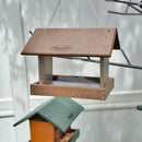 Poly Hanging Hopper Bird Feeder, Large Hanging Bird Feeder for Outside, Outdoors - Amish American Made (Tudor Brown & Weatherwood) by CozyNest Decor