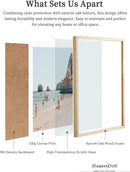 HesenDot Natural OAK Wood Framed Amalfi Coast Summer Wall Art,12x16in Italy Arienzo Beach Canvas Wall Print,Positano Swimming Poster Wall Decor for Living Room,Bedroom,Office Gallery Set of 1 by CozyNest Decor