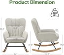 Rocking Chair Nursery, Teddy Baby Nursery Rocking Chairs, Modern Nursing Chair for Breastfeeding, Nursery Rocker for Small Spaces Indoor, Accent Glider Chairs for Living Room, Bedroom, Beige by TinyTreasures Baby Boutique