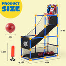 JOYIN Arcade Basketball Game Set with 4 Balls and Hoop for Kids 3 to 12 Years Old Indoor Outdoor Sport Play - Easy Set Up - Air Pump Included - Ideal for Competition by TinyTreasures Baby Boutique