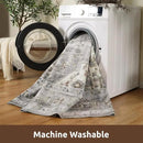 AMOAMI-4X6 Area Rugs for Living Room -Soft Vintage Bedroom Rugs-Non Slip Washable Rug-Throw for Living Room Bedroom Bedside Dining Room Office Grey by CozyNest Decor