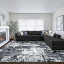 Washable Area Rugs 5'x7' Non-Slip Modern Abstract Soft for Living Room Entryway Bedroom Nursery, Print Pattern, Black Gray by TinyTreasures Baby Boutique