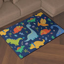 Cute Cartoon Dinosaur Rug for Boys Bedroom 59"x39" Bedroom Playroom Decor for Kids Lovely Dinosaur Animal Pattern Carpet Blue Rug Non-Slip Washable by TinyTreasures Baby Boutique
