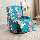 UIXE Swivel Rocker Manual Recliner Chairs Set of 2, Wingback Swivel Glider Fabric Nursery Reclining Sofa Chair, High Back Upholstered Arm Chair for Living Room Bedroom - Peacock Blue by CozyNest Decor