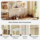 SUPERJARE Console Table with Outlet, 63 Inch Sofa Table with Charging Station, Narrow Entryway Table, Skinny Hallway Table, Behind Couch Table, for Living Room, Plants, White by CozyNest Decor