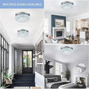 11.8" LED Chandelier 2-Layer Crystal Ceiling Light Fixture with Remote Control Flush Mount Chandelier Light for Hallway Bedroom Living Room Kitchen Foyer(dimmable) by CozyNest Decor