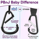 Stroller Hooks for Hanging Diaper Bags - Mommy Stroller Clip and Stroller Accessories Organizer Hook - Large Carabiner Clips for Mom Purse Shopping Grocery Bag and Accessory - (2 Pack) (Clips) by TinyTreasures Baby Boutique