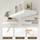 Deep Floating Shelves for Wall | 30 Inch Wide x 12 Inch White Floating Shelves | 30W x 12D Rustic Wood Wide Shelves | Deep Large Shelves for Wall | Bookshelf Laundry Shelf TV Shelf by CozyNest Decor