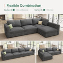 HONBAY Modular Sectional Couches with Storage Corduroy Sleeper Sofa Modular Sectional Couches for Living Room,Dark Grey by CozyNest Decor