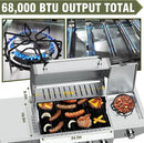 BESTFIRE 68,000 BTU 5+1 Burner Propane Grill - Stainless Steel BBQ with 647 sq in UPGRADED OIL-DRAIN Plates, Cast Iron Grates, Side Burner + FREE Food Clip for Outdoor Cooking by GreenHaven Gardens
