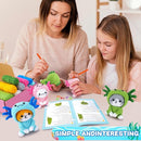 Crochet Kit for Beginners - 3 PCS Axolotl Cat Crochet Kits with Step-by-Step Video Tutorials, Beginner Crochet Kit for Adults, Crochet Cat Dressed as Axolotl Set (Blue & Green & Pink) by TinyTreasures Baby Boutique