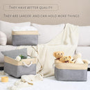 Organization and Storage Basket for Organizing - Large 4 Pack 16x12x8 inch Collapsible Baskets for Shelves Fabric Storage Cube, Storage Bins for Laundry Cloth Books Gift (Gold & Grey) by TinyTreasures Baby Boutique