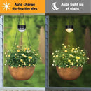 2 Packs Hanging Planters Basket for Outdoor Plants, Solar Powered Self Watering Bronze Round Plastic Flower Pots with Drainer for Balcony Patio Garden Outdoor Decoration by CozyNest Decor