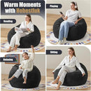 Hobestluk 3.5FT Bean Bag Chair Adult Bean Bag Chair Large Bean Bag Chair with Filler Included Teardrop Bean Bag with Removable Cover for Bedroom Living Room - (Large, Black) by CozyNest Decor