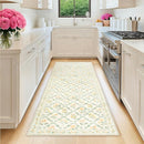 Runner Rug for Entryway: 2x6 Kitchen Rugs Non Slip Washable Ultra-Thin Soft Floral Carpet Indoor Floor Stain Resistant Carpets for Hallway Bedroom Kitchen Laundry Bathroom Dorm Beige/Multi by TinyTreasures Baby Boutique