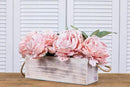 Wooden Planter Box with Handle, Rustic Whitewash, Plastic Liner l Garden Decor l Restaurant and Wedding Decorations l Table Centerpiece (12x4 w Handle Set of 4, Whitewash) by GreenHaven Gardens