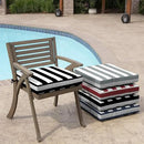 Arden Seat Cushion, 21 x 21, Rain-Proof, Fade Resistant, Cushion for Patio Dining, Adirondack, and Outdoor Chairs Black Cabana Stripe by GreenHaven Gardens