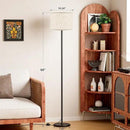 Ambimall 60'' Modern Floor Lamp with Shade, Tall Lamps for Living Room, Bedroom, Office, Dining Room, Beige Shade with Black Pole(Without Bulb) by CozyNest Decor