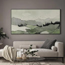 SIGNWIN 36"x72" Extra Large Framed Wall Art Green Line Art Mountain Landscape Illustration for Home Living Room Bedroom Decor (Frame Assembly Required) by CozyNest Decor