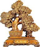 FENGSHUI-CAISHEN Top Resin Money Tree, Artificial Bonsai Tree, Handcrafted, Premium Quality, Feng Shui Gift for Abundance Luck and Success (Brown) by GreenHaven Gardens