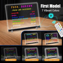 Doodle Glow, LED Note Board with Colors, 14.1"x10.9" Arvana Acrylic Dry Erase Board, 16M-Color LED Light-Up Memo Board w/Music Sync, APP & Remote, Stand & 7 Markers, Neon Glow Display (Black) by TinyTreasures Baby Boutique
